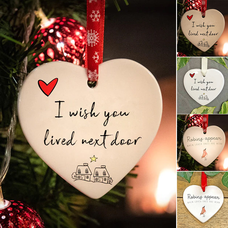 Ceramic Heart Hanging Ornament