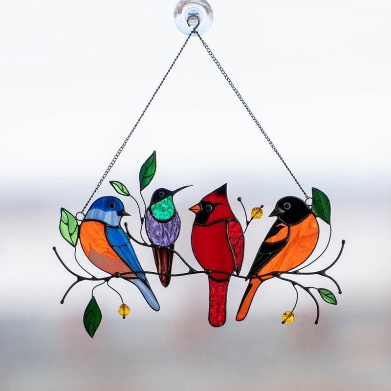 Birds Stained Glass Window Hangings