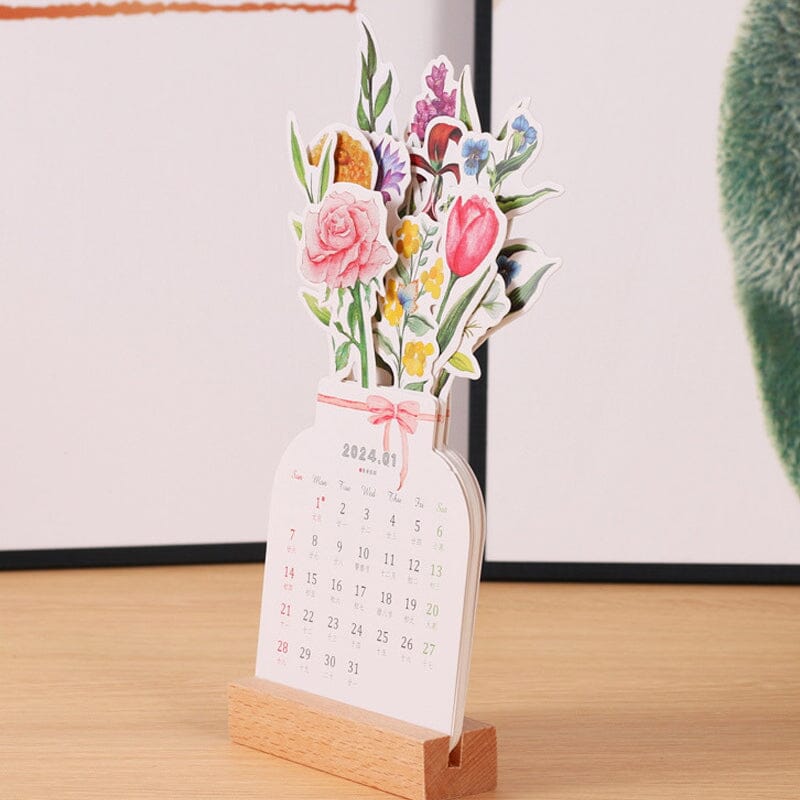 2024 Bloomy Flowers Desk Calendar