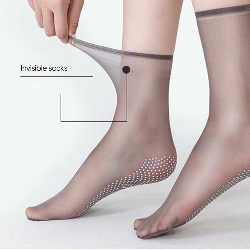 Spring Summer Invisible Slip-resistant Crystal Silk Socks