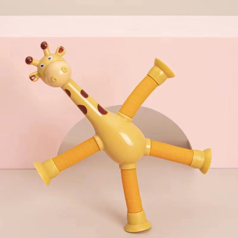 Telescopic suction cup giraffe toy