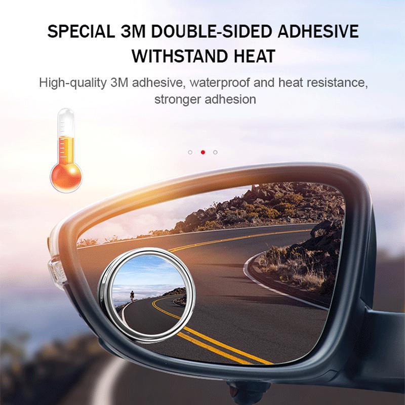 360° Rotation Car Reversing Small Round Mirrors (2pcs)