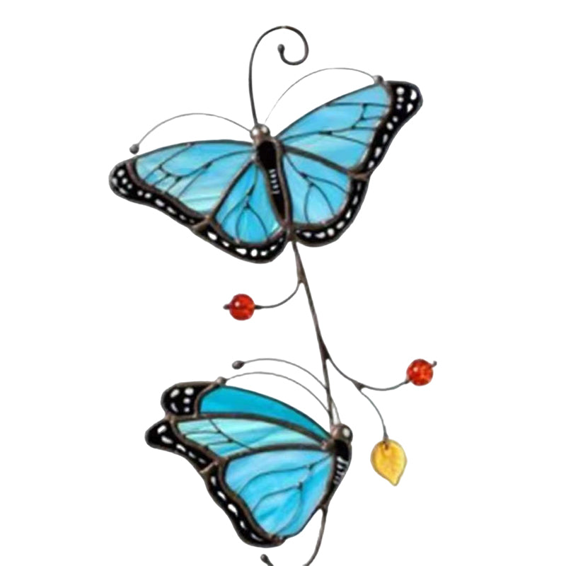 Stained Monarch Butterfly Glass Window Decor